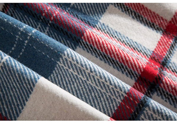 Plaid Print Pocket Hooded Jacket Coat Couple Loose Retro All-match Casual Outwear Autumn High Street Fashion Streetwear