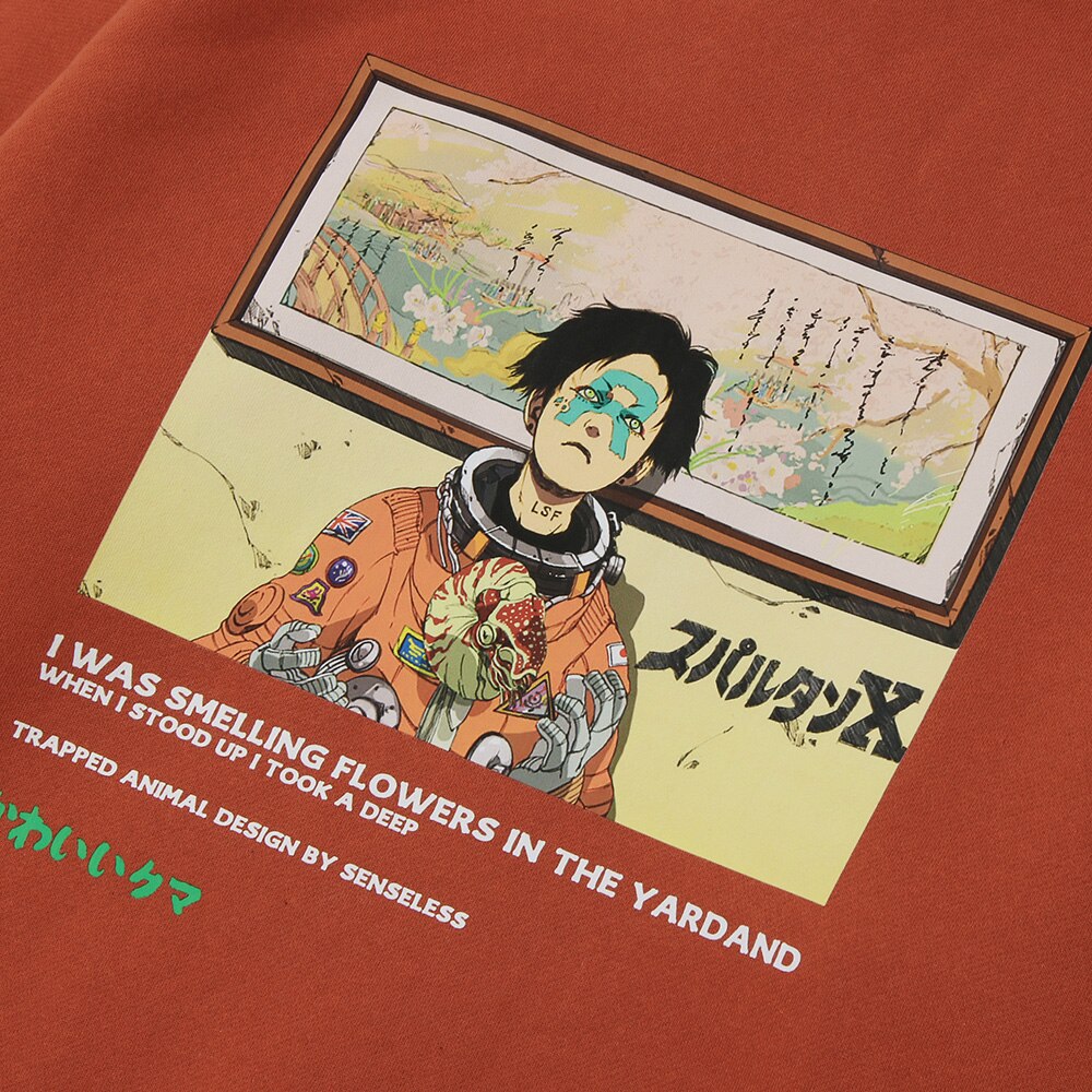 Hoodie Men Mutated Japanese Anime Boy Print Pullover Couple Plus Velvet Oversize Harajuku Hip Hop Sweatshirt Streetwear