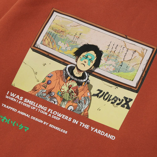 Hoodie Men Mutated Japanese Anime Boy Print Pullover Couple Plus Velvet Oversize Harajuku Hip Hop Sweatshirt Streetwear