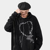 Hoodie Men Heart-shaped Letter Print Sleeves Detachable Pullover Couple Hipster Cool High Street Hooded Tops Streetwear