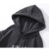 Hoodie Men Heart-shaped Letter Print Sleeves Detachable Pullover Couple Hipster Cool High Street Hooded Tops Streetwear