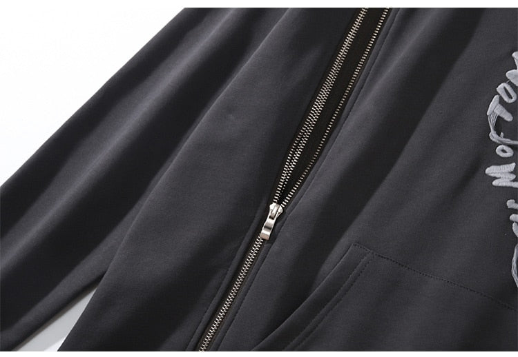 Hoodie Men Heart-shaped Letter Print Sleeves Detachable Pullover Couple Hipster Cool High Street Hooded Tops Streetwear