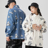 Track Jacket Men Bear Letter Print Zipper Windbreaker Coat Autumn Casual Baggy Fashion Hip Hop Jacket Couple Streetwear