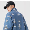 Track Jacket Men Bear Letter Print Zipper Windbreaker Coat Autumn Casual Baggy Fashion Hip Hop Jacket Couple Streetwear