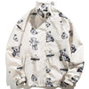 Track Jacket Men Bear Letter Print Zipper Windbreaker Coat Autumn Casual Baggy Fashion Hip Hop Jacket Couple Streetwear