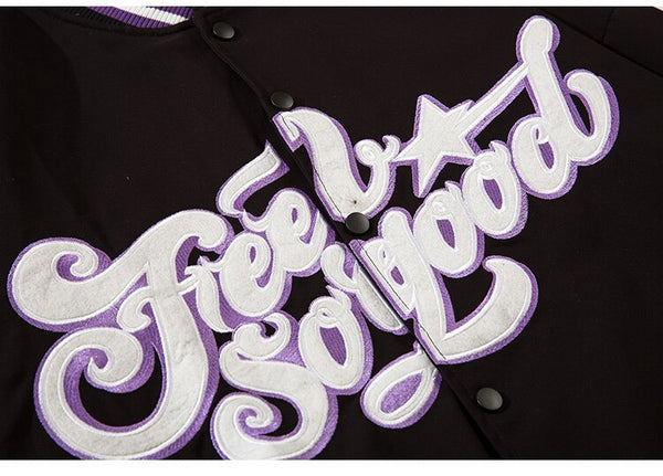 Letter Embroidery Stripe Patchwork Baseball Jacket Men Baggy Retro All-match High Street Bomber Coats Couple Streetwear