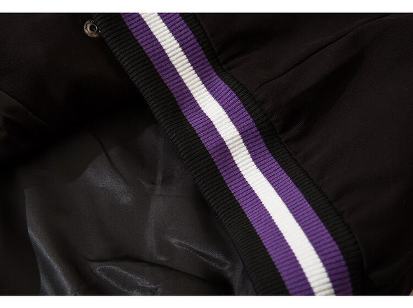 Letter Embroidery Stripe Patchwork Baseball Jacket Men Baggy Retro All-match High Street Bomber Coats Couple Streetwear