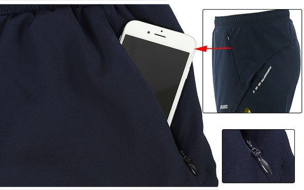 Men Running Shorts 2 in 1 Sports Shorts Quick Dry Active Training Exercise Jogging Gym Shorts With Zipper Pockets