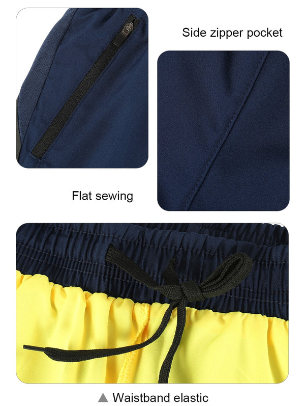 Men Running Shorts 2 in 1 Sports Shorts Quick Dry Active Training Exercise Jogging Gym Shorts With Zipper Pockets