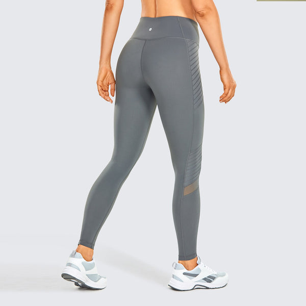 Women's Naked Feeling Workout Leggings 25 Inches - High Waisted Moto Leggings Mesh Yoga Pant