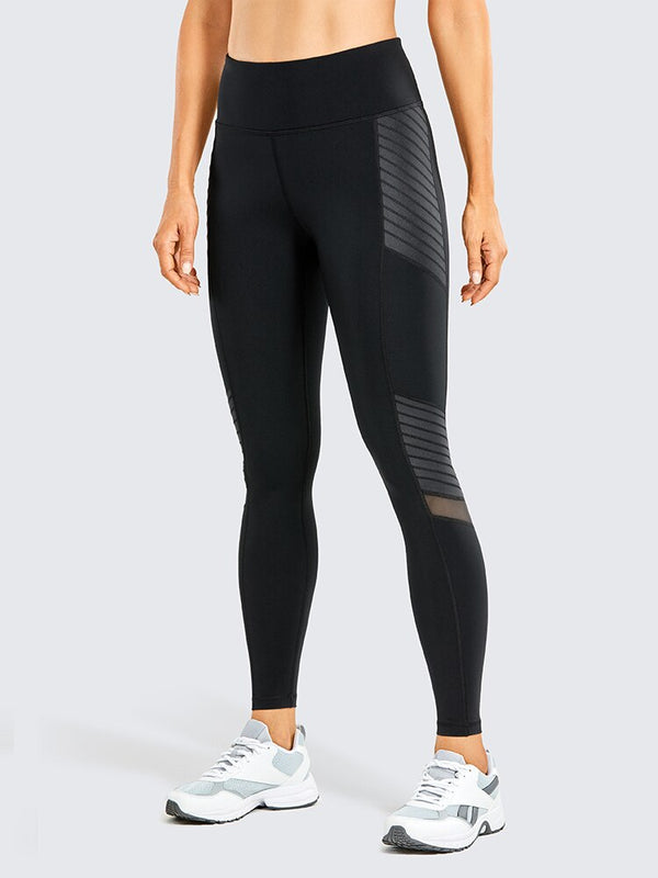 Women's Naked Feeling Workout Leggings 25 Inches - High Waisted Moto Leggings Mesh Yoga Pant