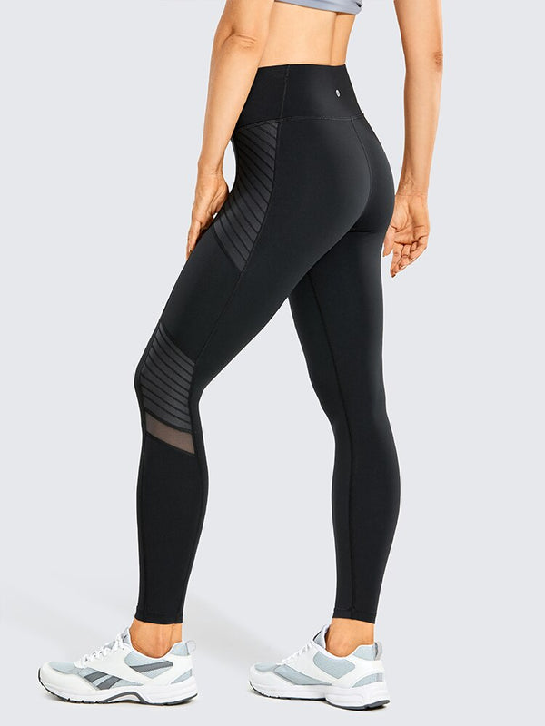 Women's Naked Feeling Workout Leggings 25 Inches - High Waisted Moto Leggings Mesh Yoga Pant