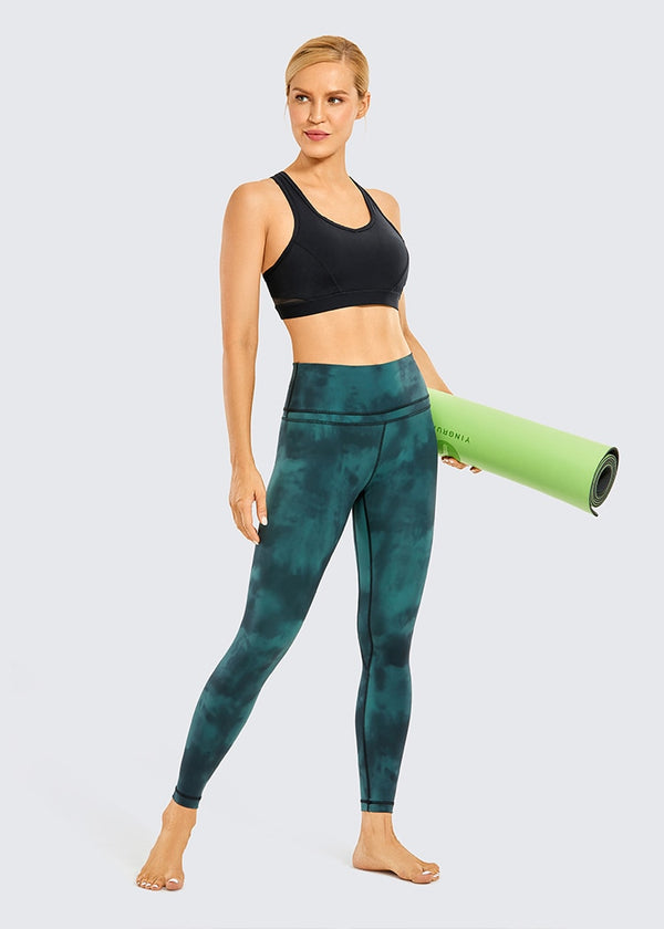 Women's Strappy Sports Bras V Neck Medium Impact Wirefree Padded Yoga Bras with Built in Bra