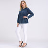 Women's Jacket Plus Size Casual Denim Jacket High Flexibility Slim Fit Hoodie Blouses Shoulder Pads  Chaquetas