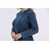 Women's Jacket Plus Size Casual Denim Jacket High Flexibility Slim Fit Hoodie Blouses Shoulder Pads  Chaquetas