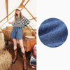 Solid Pure Split Hem Women Casual Denim Shorts,Summer ELF Minimalist High Waist,Korean Ladies Basic Daily Bottoms | Vimost Shop.