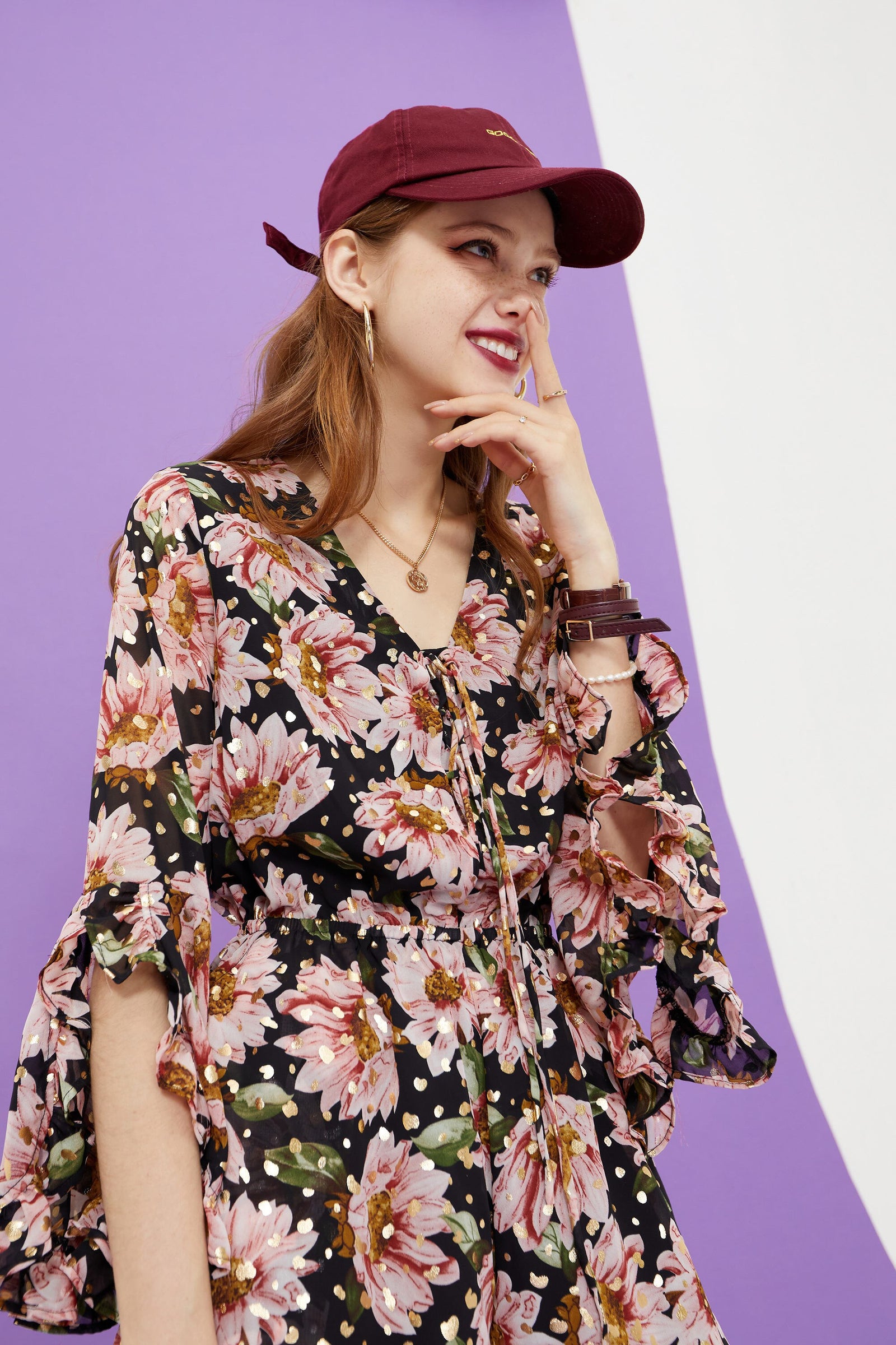 Floral Print Casual Women Vintage Dress,Summer Ruffle Full Sleeve Sweety Ladies Bohemia Holiday Beach Dress | Vimost Shop.