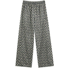 Graphic Print High Waist Casual Wide Leg Pants Autumn Stylish Vintage Straight Fashion Pants