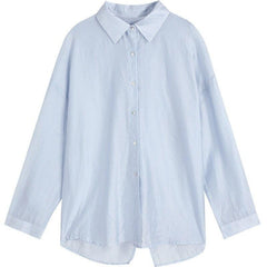 Solid Pure Chic Single Breasted Casual Minimalist Shirt Women,Summer Vintage Stylish,Korean Ladies Daily Top