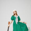 Solid Pure Casual Chic Vintage Dresses Women,Summer ELF Puff Sleeve High Waist Ladies Daily Party Dress | Vimost Shop.