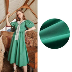 Solid Pure Casual Chic Vintage Dresses Women,Summer ELF Puff Sleeve High Waist Ladies Daily Party Dress