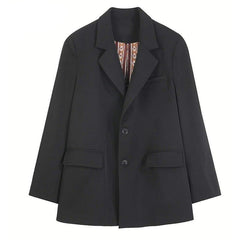 Solid Single Breasted Korean Blazer Women Jacket,Autumn Vintage Butterfly Feminism Ladies Oversize Daily Outwears
