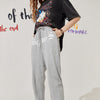 Solid Letter High Waist Straight Casual Women Harem Trouser,Autumn Chic Pure Korean Ladies Basic Daily Bottom | Vimost Shop.