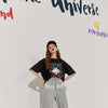 Solid Letter High Waist Straight Casual Women Harem Trouser,Autumn Chic Pure Korean Ladies Basic Daily Bottom | Vimost Shop.