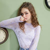 Solid Pure Contrast Lace Casual Chiffon Blouse Women,Autumn Full Sleeve Female,Basic Daily Vintage Top | Vimost Shop.