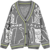 Graphic Jacquard Chic Single Breasted Knit Casual Women Cardigan Autumn Vintage Full Sleeve Daily Top | Vimost Shop.