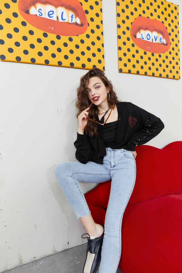 Solid Chic Love Single Breasted Knit Casual Women Cardigan Autumn Vintage Full Sleeve Girly Basic Daily Knitwear | Vimost Shop.