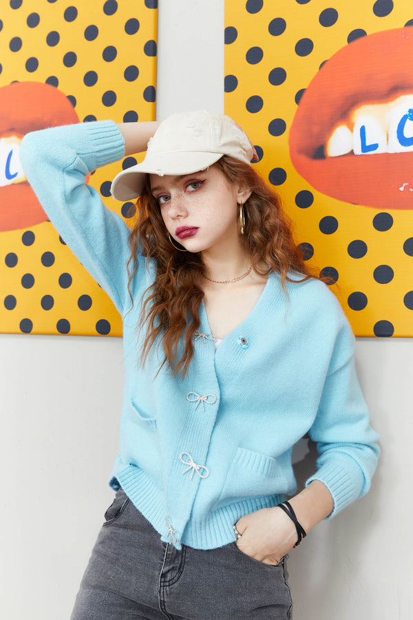 Solid Pure Chic Single Breasted Knit Casual Women Cardigan Autumn Vintage Full Sleeve Girly Sweety Basic Daily Top | Vimost Shop.