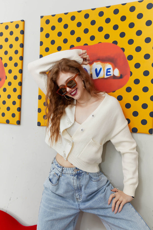 Solid Pure Chic Single Breasted Knit Casual Women Cardigan Autumn Vintage Full Sleeve Girly Sweety Basic Daily Top | Vimost Shop.