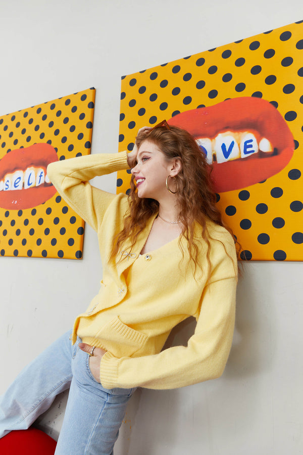 Solid Pure Chic Single Breasted Knit Casual Women Cardigan Autumn Vintage Full Sleeve Girly Sweety Basic Daily Top | Vimost Shop.