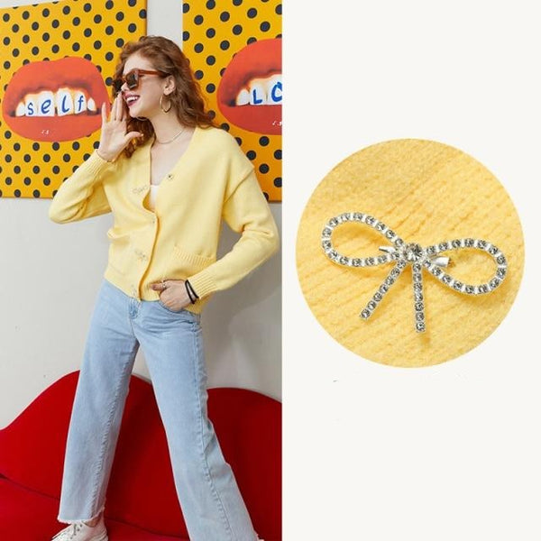 Solid Pure Chic Single Breasted Knit Casual Women Cardigan Autumn Vintage Full Sleeve Girly Sweety Basic Daily Top | Vimost Shop.