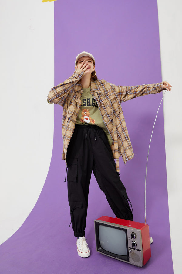 Solid High Waist Straight Casual Women Safari Pants Summer ELF Minimalist Pure Korean Ladies Basic Daily Trouser | Vimost Shop.