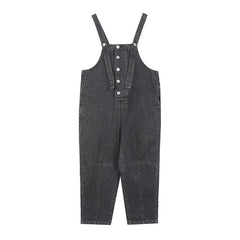 Solid Pure High Waist Washed Casual Overall Denim Jeans Women,Autumn Korean Ladies Basic Daily Trousers