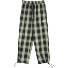 Plaid British High Waist Straight Casual Women Pants Summer Minimalist Korean Ladies Daily Basic Wide Leg Trouser