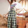 Plaid British High Waist Straight Casual Women Pants Summer Minimalist Korean Ladies Daily Basic Wide Leg Trouser | Vimost Shop.