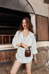 Solid Pure Chic Single Breasted Casual Shirt Women,Autumn Vintage Full Sleeve Korean Ladeis Basic Daily Top