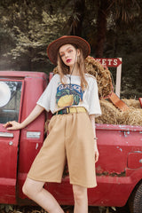 Harajuku Graphic Print Chic Casual T-Shirts Women,Summer Vintage Short Sleeve Korean Female Daily Fashion Tops