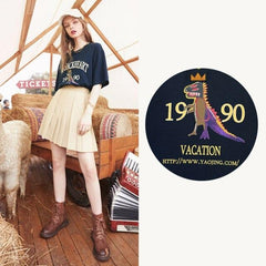 Harajuku Graphic Print Chic Casual T-Shirts Women,Summer Vintage Short Sleeve Korean Female Daily Fashion Tops