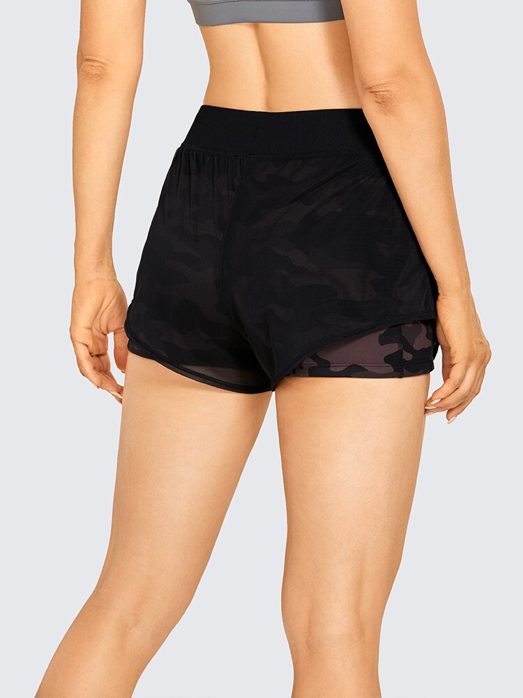 Women's Workout Running Shorts with Liner 2 in 1 Athletic Quick-dry Sports Shorts with Pocket- 3 Inches