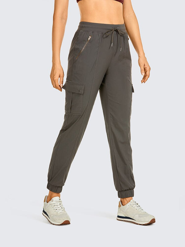Lightweight Drawstring Athletic Cargo Pants Casual Travel Sweatpants with Zipper Pockets