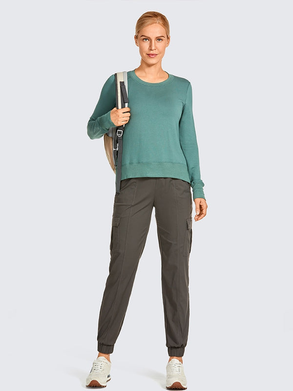 Lightweight Drawstring Athletic Cargo Pants Casual Travel Sweatpants with Zipper Pockets