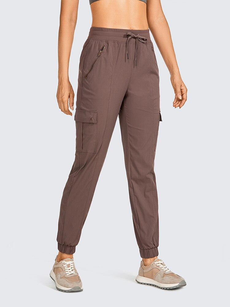 Lightweight Drawstring Athletic Cargo Pants Casual Travel Sweatpants with Zipper Pockets