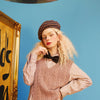 Solid Bows Front Knitted Casual Preppy Mini Dresses Women,Spring ELF Vintage High Wasit Ladies Daily 2-IN-1Dress