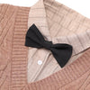 Solid Bows Front Knitted Casual Preppy Mini Dresses Women,Spring ELF Vintage High Wasit Ladies Daily 2-IN-1Dress