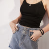 Solid Cartoon Applique Raw Hem Women Casual Denim Shorts,Spring ELF Pure High Waist,Ladies Basic Daily Bottoms