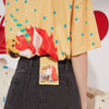 Solid Cartoon Applique Raw Hem Women Casual Denim Shorts,Spring ELF Pure High Waist,Ladies Basic Daily Bottoms